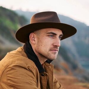 Yellow 108 Dylan Fedora Brown with Leather Bow $199 USD Retail
